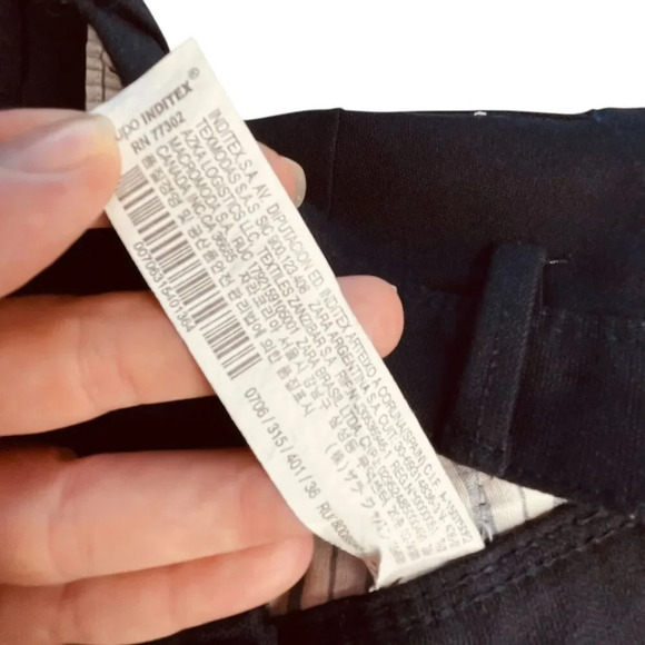 Zara High Waisted Tapered Leg Trouser Pants - Picture 6 of 10